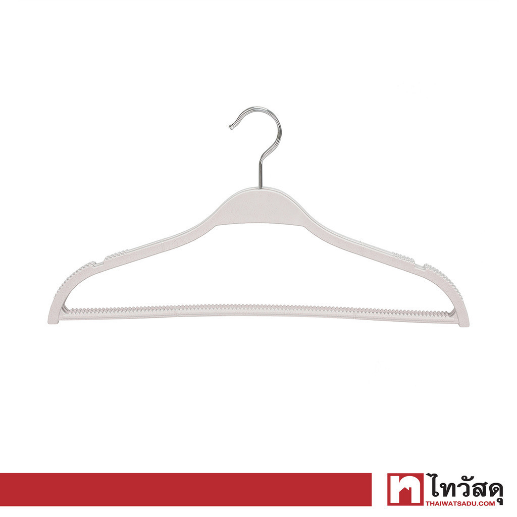 KASSA HOME ไม้แขวนเสื้อพลาสติก รุ่น L6255GY ขนาด 41 x 0.6 x 21 ซม. (แพ็ก 3 ชิ้น) สีเทา