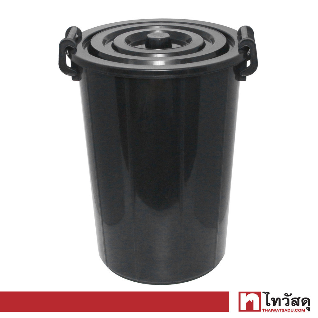 KASSA HOME ถังน้ำพร้อมฝา 66 ลิตร (17GL) รุ่น NO.20 ขนาด 45.5 x 48 x 62 ซม. สีดำ