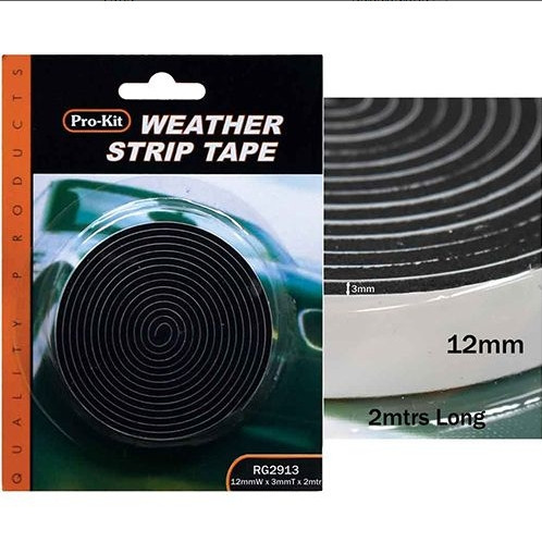 เทปโฟมกันน้ำสีดำกันน้ำ  12MM X 3MM X 2M TAPE - WEATHERSTRIP FOAM BLACK 12MM X 3MM X 2M RG2913