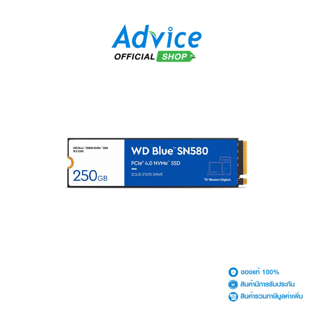 WD 250 GB SSD M.2 PCIe 4.0 BLUE SN580 (WDS250G3B0E) NVMe - A0153780