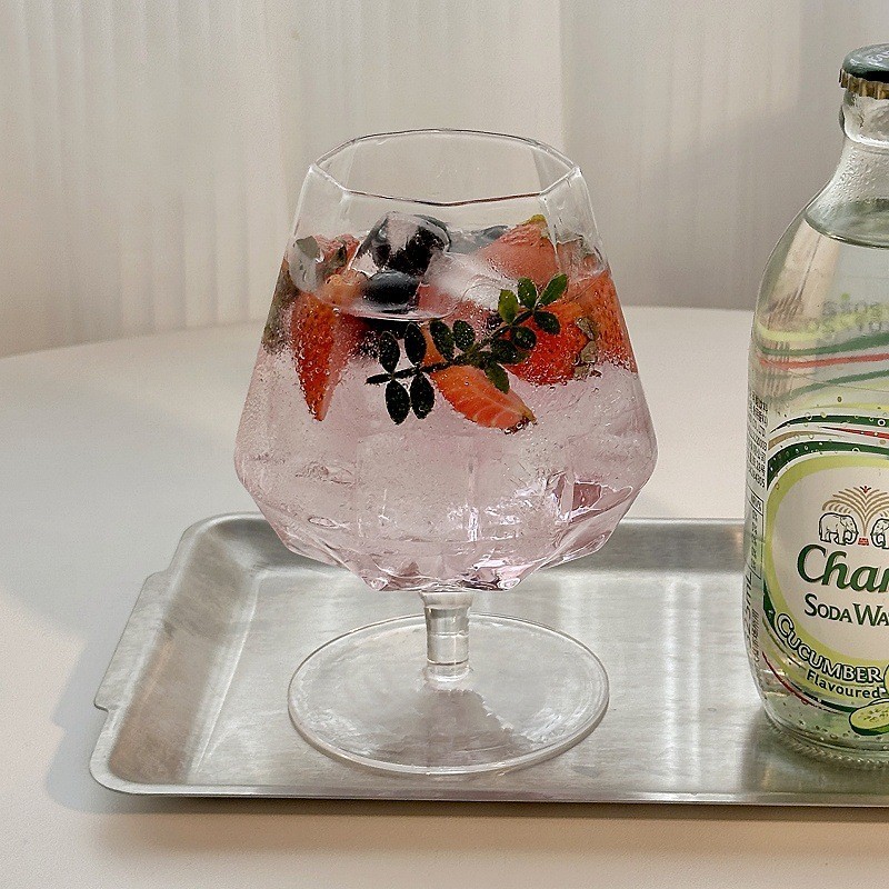 Korean Glass Cup Goblet Beverage Cup Good-looking Cocktail Glass Cold Drink Soda Bubble Water Cup