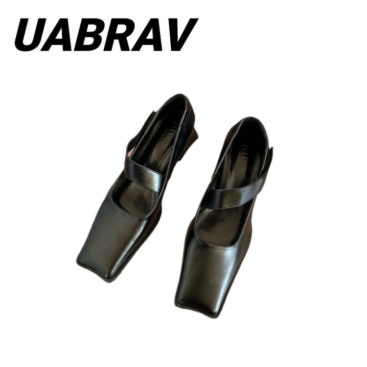 UABRAV.รองเท้าส้นสูง หนังแมรี่เจน ขนาดเล็ก สีเงิน สไตล์ฝรั่งเศส สําหรับผู้หญิง(ขนาด:35-40)