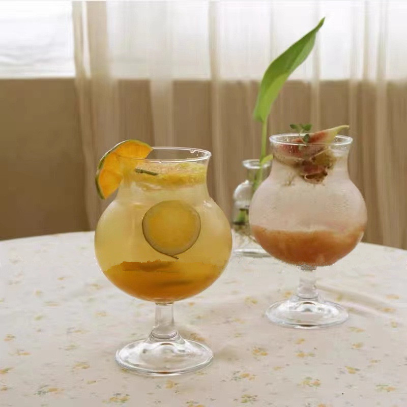 South Korea Spherical Glass Juice Cup Bubble Water Cup Ice Cream Beverage Cup Milky Tea Cup Cocktail