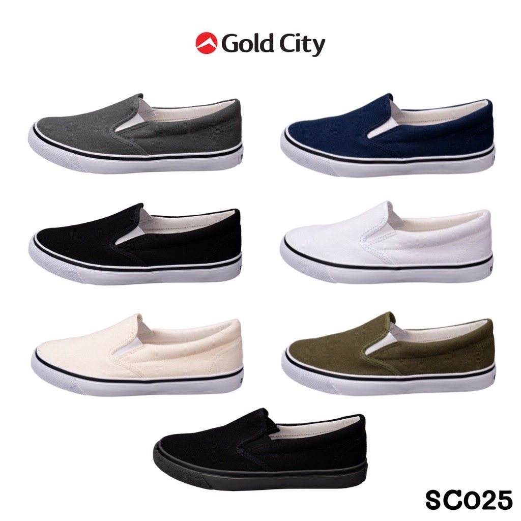 รองเท้าสลิปออน แบบสวม  พื้นยางพารา ขอบนุ่ม SIZE 36-45 ส่งตรงจากโรงงานแท้100% GOLDCITY รุ่น SC025