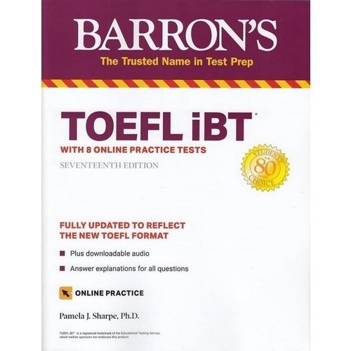 Chulabook|c321|หนังสือ|TOEFL IBT: WITH 8 ONLINE PRACTICE TESTS (BARRON'S TEST PREP)