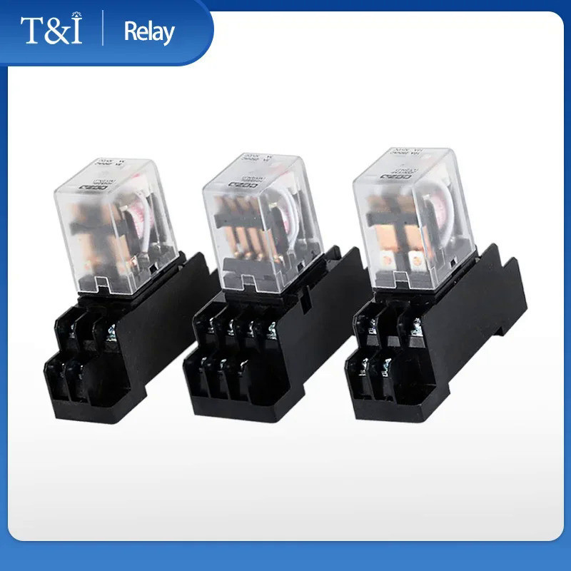10ชิ้นขนาดเล็กกลางรีเลย์ HH52P HH53P HH54P HH62P HH63P MY2NJ MY3NJ MY4NJ AC DC ฐาน12โวลต์24โวลต์220โ