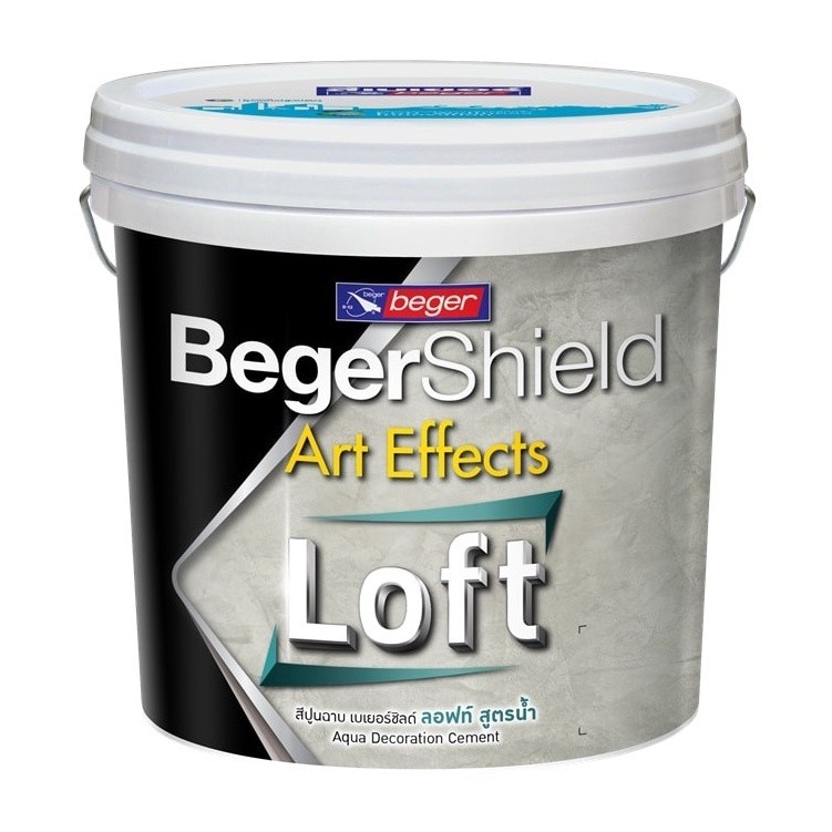Beger สีปูนฉาบลอฟท์ สูตรน้ำ BegerShield Art Effects #AAF0102 Light Grey (กล)