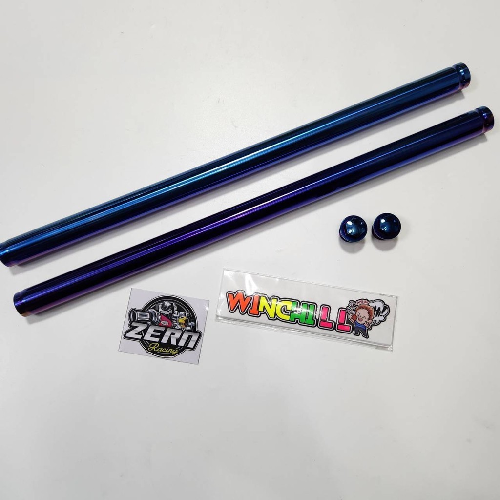 แกนโช้ค SONIC สีน้ำเงิน ตัดแกน 2 นิ้ว + หัวน็อตโช้ค สีน้ำเงิน แถมสติ๊กเกอร์ZERN / LS / DASH / TENA / NOVA-S / NOVA-RS