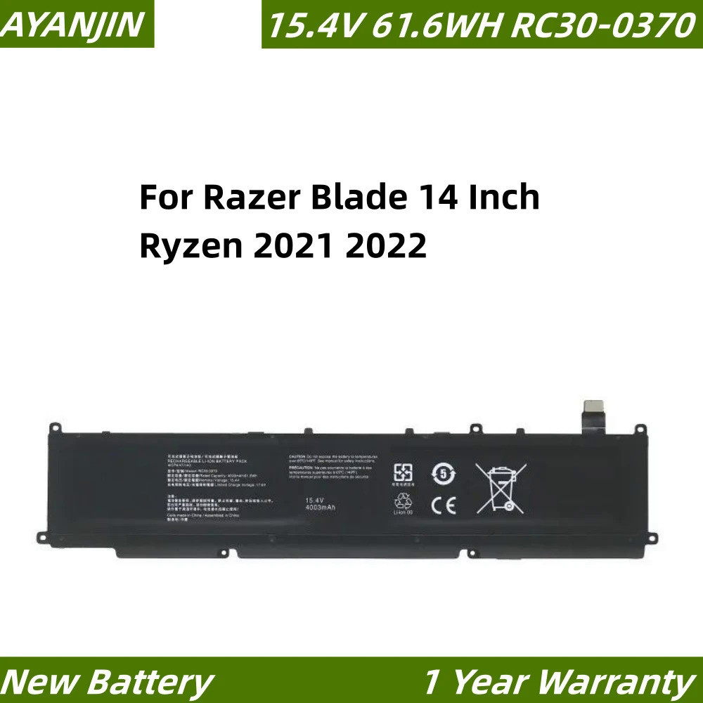 RC30-0370 15.4V 61.6WH Laptop Battery For Razer Blade 14 Inch Ryzen 2021 2022,RZ09-0370BEA3 RZ09-036