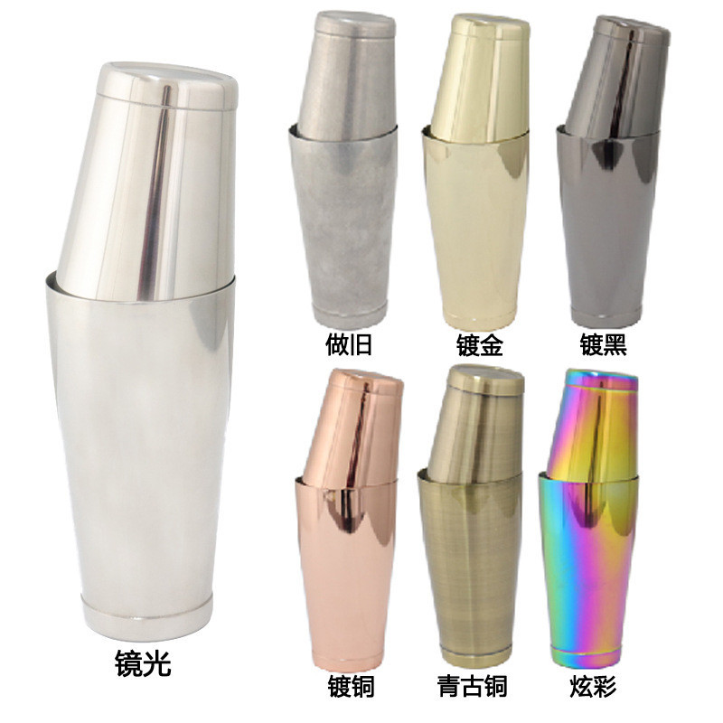 Stainless Steel304Tin Glass Cocktail Bar Boston Raccoon Water Cocktail Shaker Mixing Glasses Shaker 