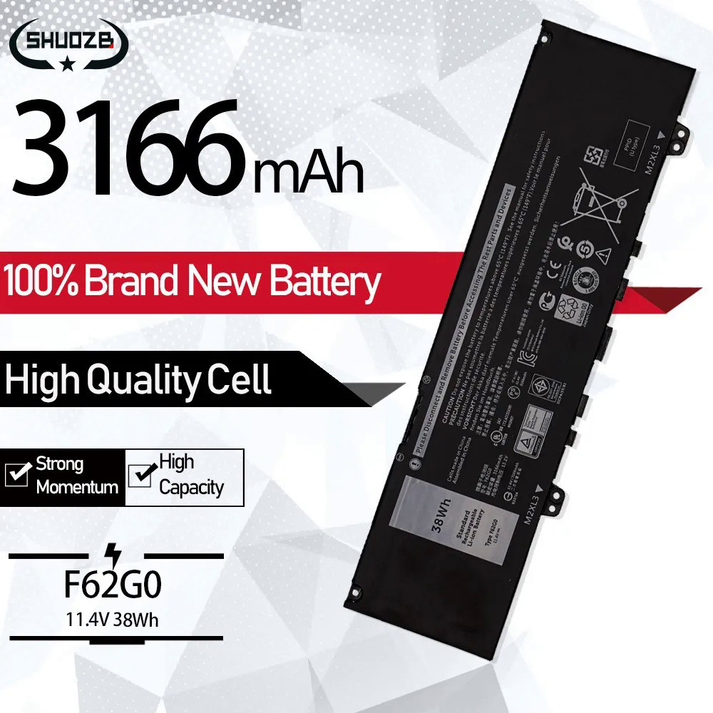 New F62G0 Laptop Battery For DELL Inspiron 13 7370 7373 7380 7386 Vostro 13-5370 P83G P87G P91G F62G