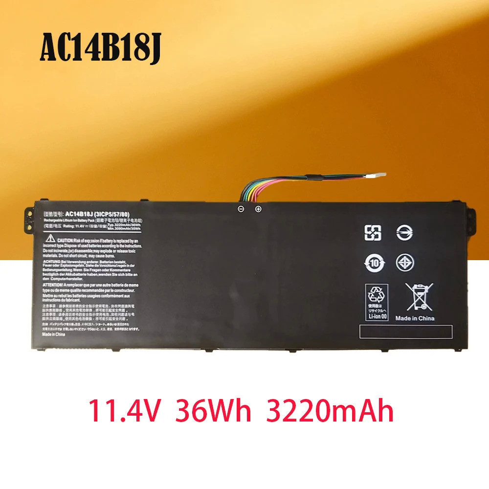 แบตเตอรี่ AC14B18J สำหรับ Acer Chromebook 13 CB5-311 Acer TravelMate B115-M B115-MP Acer Aspire E3-1
