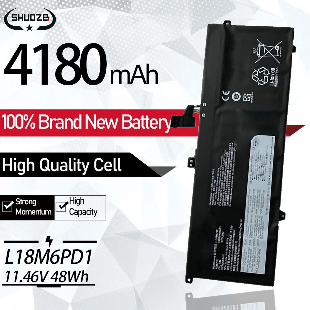 L18L6PD1 L18C6PD1 L18D6PD1 L18M6PD2 L18M6PD1 Battery For Lenovo ThinkPad X13 Yoga X390 X395 TP00106A