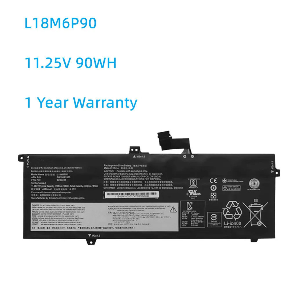 Laptop battery L18M6P90 11.25 v 90w/8000mAh for Lenovo tinkpad P53 Series L18C6P90 2dl028 5B10W13901