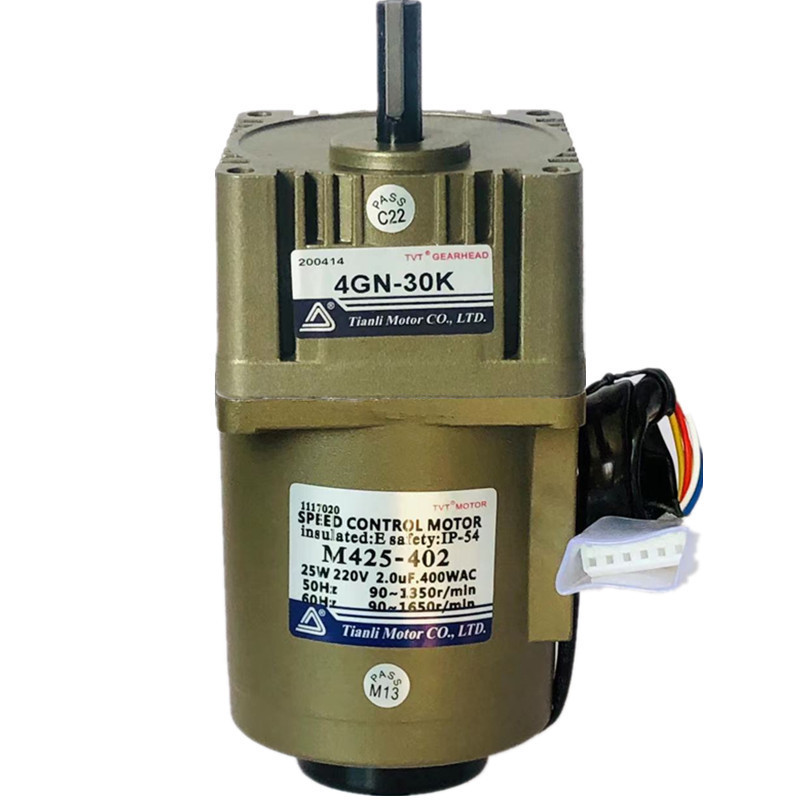 220V25WTianli มอเตอร์TVTเฟสเดียว AC ความเร็วเกียร์มอเตอร์มอเตอร์M425-402+4GN Z8GL