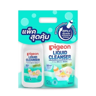 Pigeon พีเจ้น น้ำยาล้างขวดนม รุ่นปั๊ม 700มล.+รีฟิล 600 มล.