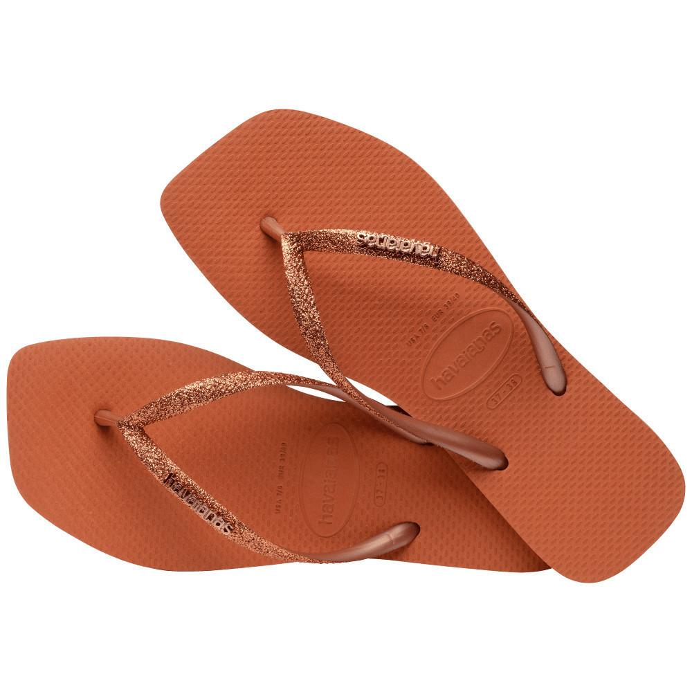 HAVAIANAS รองเท้าแตะผู้หญิง Slim Square Glitter ORANGE 41481024919F_H3ORXX