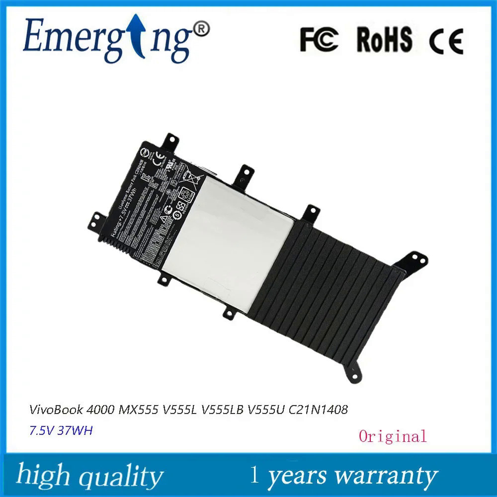 7.5โวลต์37Wh แล็ปท็อปแบตเตอรี่ C21N1408สำหรับ ASUS VivoBook 4000 MX555 V555L V555LB