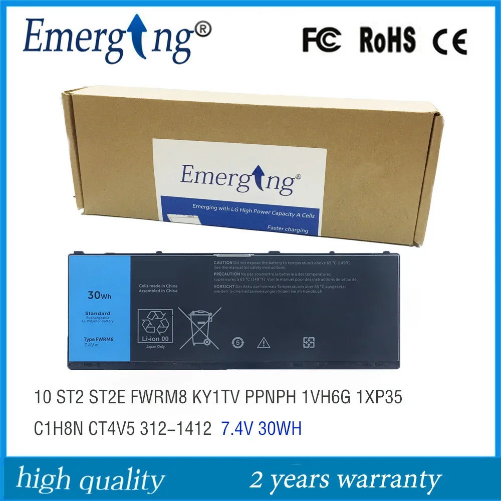 7.4V FWRM8 C1H8N แบตเตอรี่แล็ปท็อปสำหรับ DELL Latitude 10 ST2 ST2E KY1TV PPNPH 30Wh CT4V5 312-1412