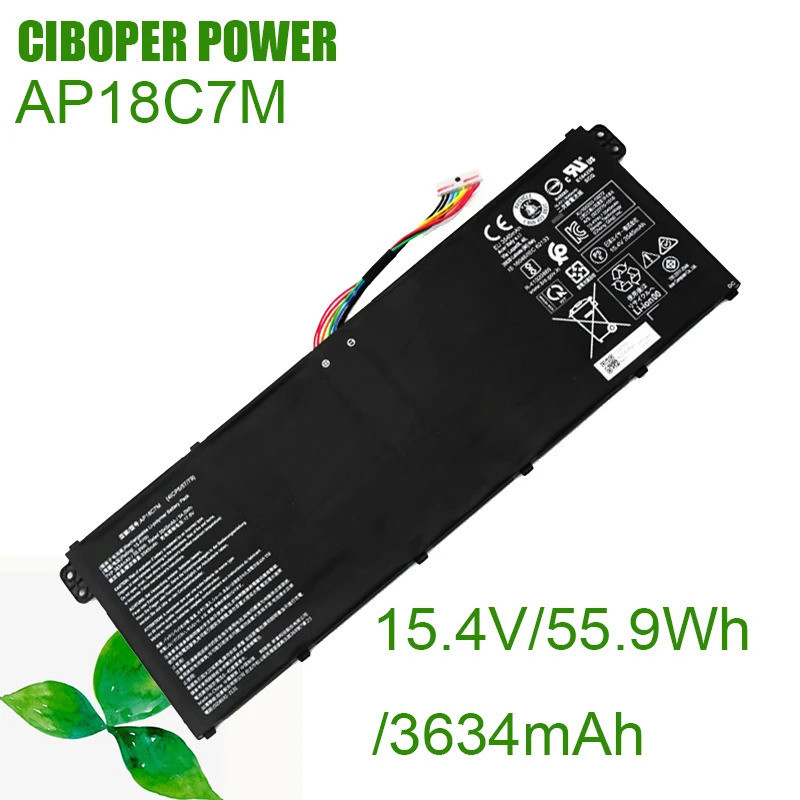 CIBOPER POWER แบตเตอรี่แล็ปท็อป AP18C7M 15.4V/55 .9wh/ 3634MAh สำหรับ Swift 5 SF514-54T Swift 3 SF31