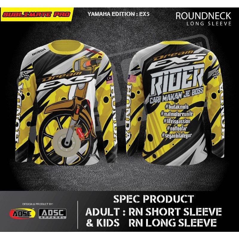 【COD】Baju EX5 T shirt Member 2.0 Gong Badak Jersey 2024 Dream fashion ride motor Baju Ex5 & baju LC 
