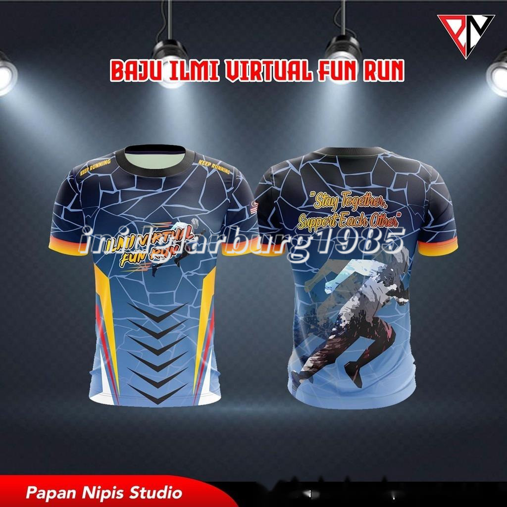 【COD】bagong cool - ilmi virtual run tshirt baju jersey sublimation [UNK] shortsleeve