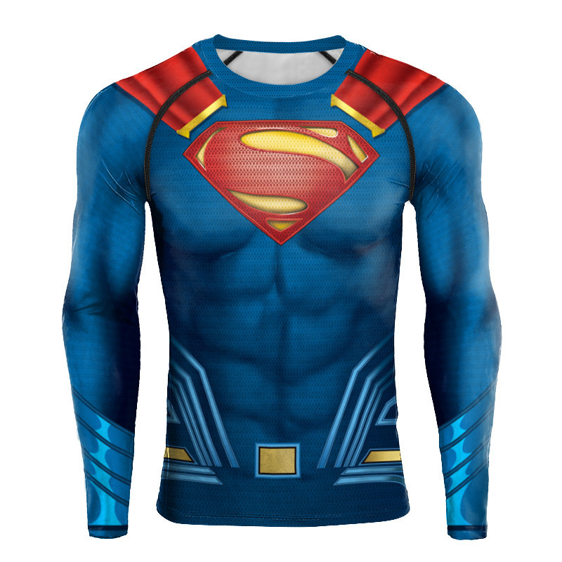 【COD】Mens Compression Shirt 3D Printed T-shirts Long Sleeve Quick Dry Fitness Sport Tops