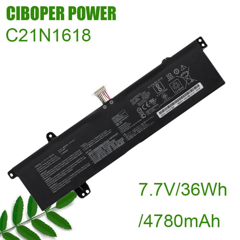 CP แบตเตอรี่เดิม C21N1618 36Wh/4780MAh สำหรับ VivoBook F402BA R417BP L402BP F402BP L402BA R417BA E40
