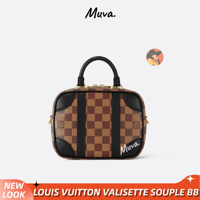 1 หลุยส์ วิตตอง👜Louis Vuitton VALISETTE SOUPLE BB สุภาพสตรี/กระเป๋าสะพาย/กระเป๋ากล้อง N50063
