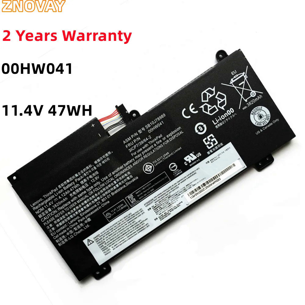 ZNOVAY ใหม่แบตเตอรี่แล็ปท็อปสำหรับ Lenovo T Hink P AD S5 E560P 00HW041 00HW040 SB10J78989 31CP7/39/6