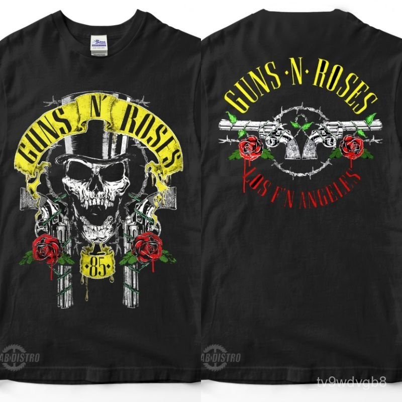 【High quality】gun n rose black shirt Rockshirts Guns & Roses Vintage men's T-shirt band rock clothin
