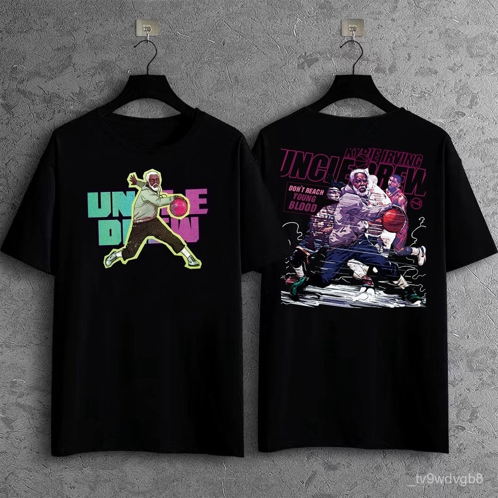 【High quality】Kyrie Irving Uncle Drew Men's T-shirt Basketball NBA Star Trend Print Streetwear t shi