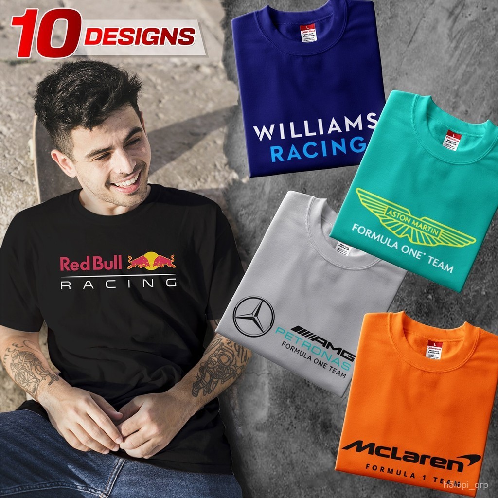 【High quality】Famous F1 Formula one Team logos Ferrari, Red Bull, Mclaren High quality T-shirt Unise