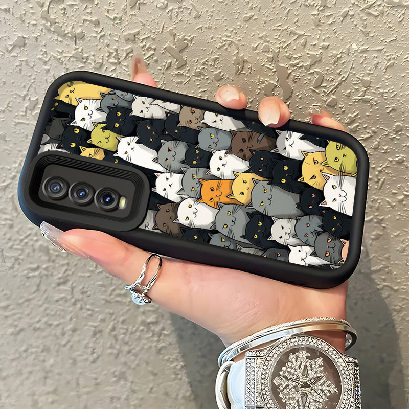 เคสสำหรับ VIVO Y20 Y20s Y20i Y20T Y12s Y12a Y30G Y11s เคสลูกแมวน่ารักป้องกันการครอบ