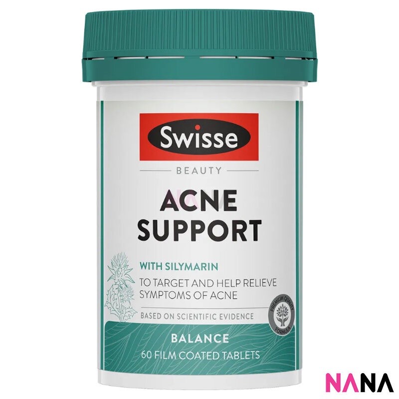 Swisse Beauty Acne Support 60 Film Coated Tablets ลดสิว ปัญหาสิว 60 เม็ด (หมดอายุ: 08 2026)