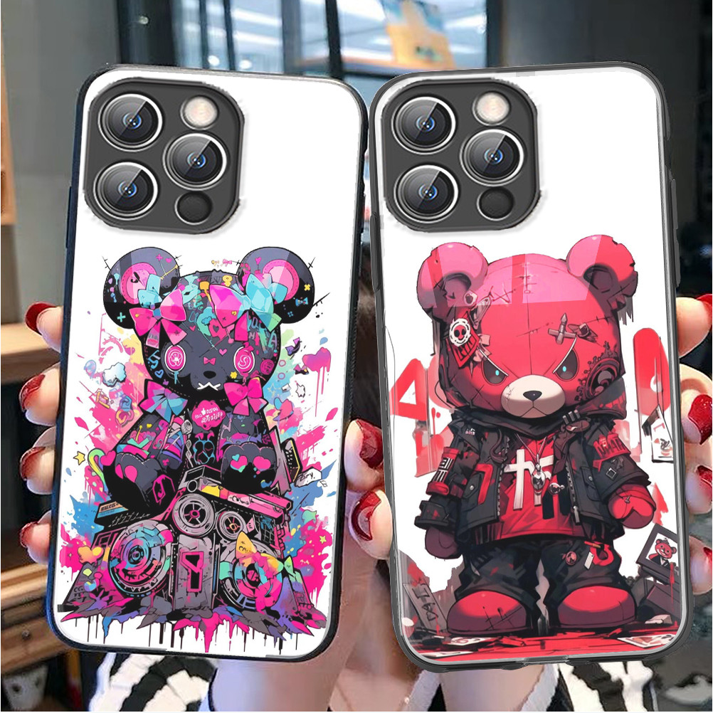 Bear เปลือกแก้ว สำหรับ OPPO F9 F7 F5 F15 F11 F19 F17 RENO 8 7Z 7PRO 7 6Z 6 5F 5 4F 4 2F 2Z  Realme V