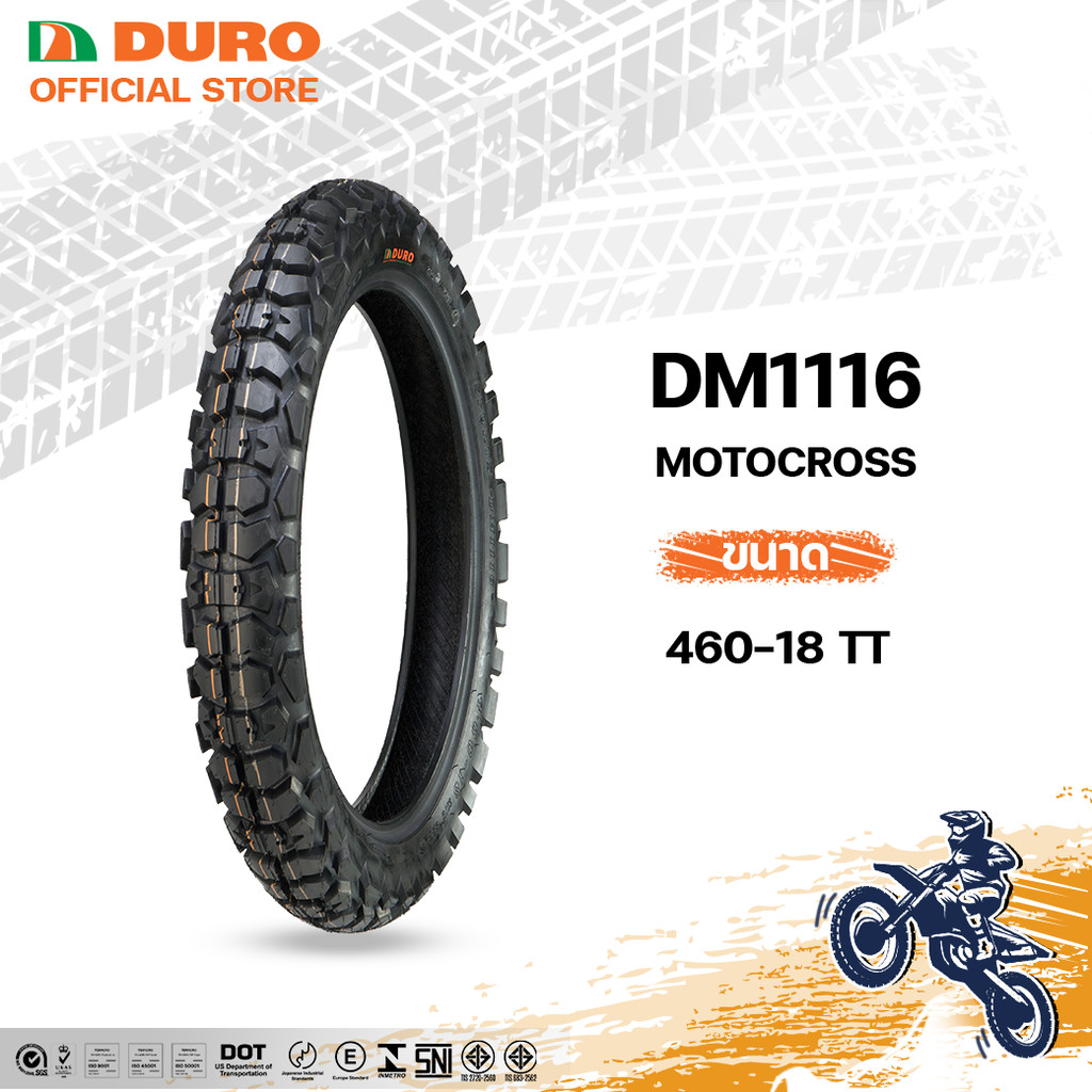 DURO Motocross Motorcycle Tire - Model DM1116 Size 460-18 TT