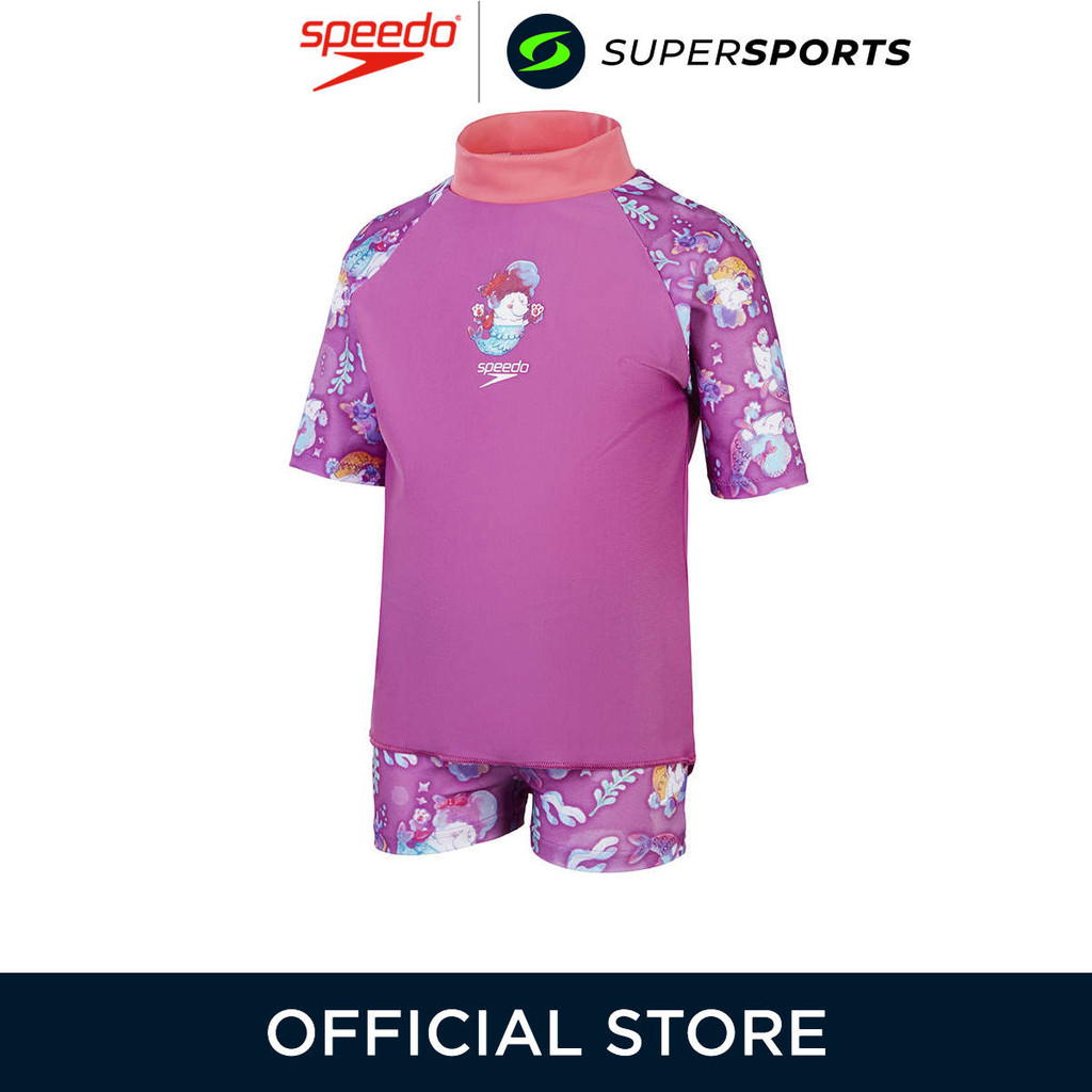 SPEEDO Digital Short Sleeve Rash Top Set ชุดว่ายน้ำเด็กผู้หญิง