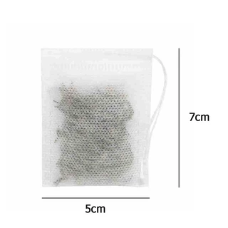 ถุงชา เปล่า 100 ชิ้น ผ้าไม่ทอแบบใช้แล้วทิ้ง พร้อมเชือก กรองชงชา ใส่ยาต้ม tea bag