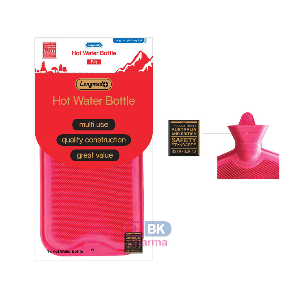 กระเป๋าน้ำร้อน ถุงน้ำร้อน Longmed ใหญ่ / เล็ก ถุงประคบร้อน ลองเมด HOT WATER BOTTLE 1 ถุง