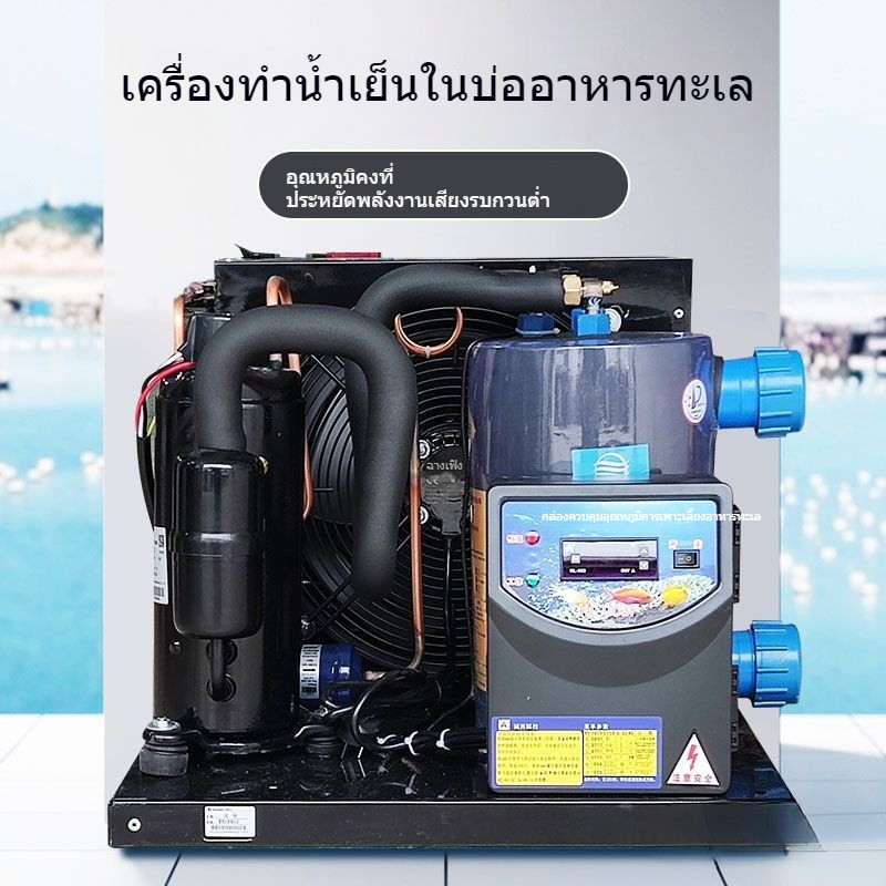 ตู้ปลาอุณหภูมิคงที่น้ำเย็นเครื่องทำน้ำเย็น  เครื่องทำความเย็นอาหารทะเล  เครื่องทำความเย็นบ่อปลา