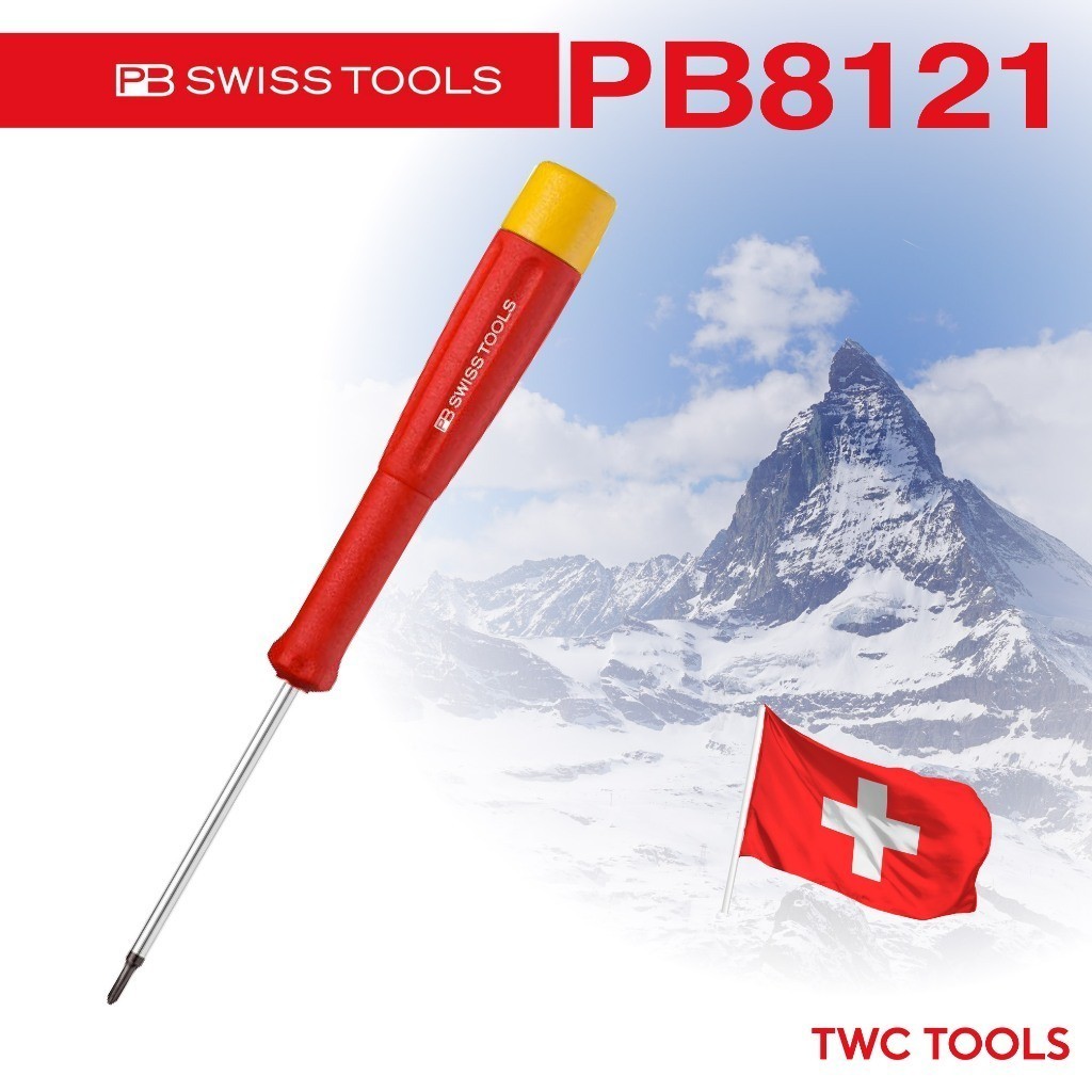 PB 8121 ไขควงเล็ก ปากแฉก PH 000, 00, 0, 1 หัวหมุนได้ ราคาต่ออัน Phillips ฟิลลิป PB SWISS TOOLS สวิส