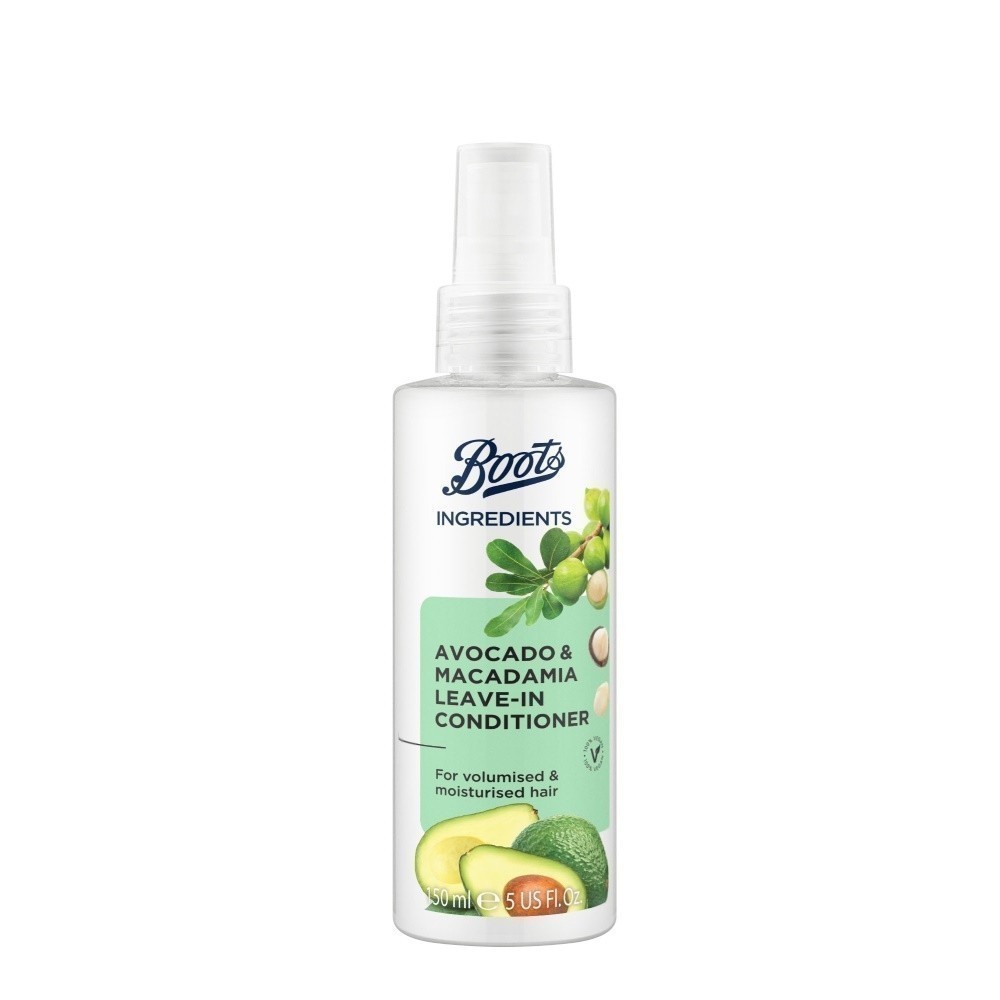 Boots Ingredients Avocado & Macadamia Leave-In Conditioner 150Ml บู๊ทส์ อินกรีเดียนส์ อะโวคาโด แอนด์ แมคคาเดเมีย 150มล.