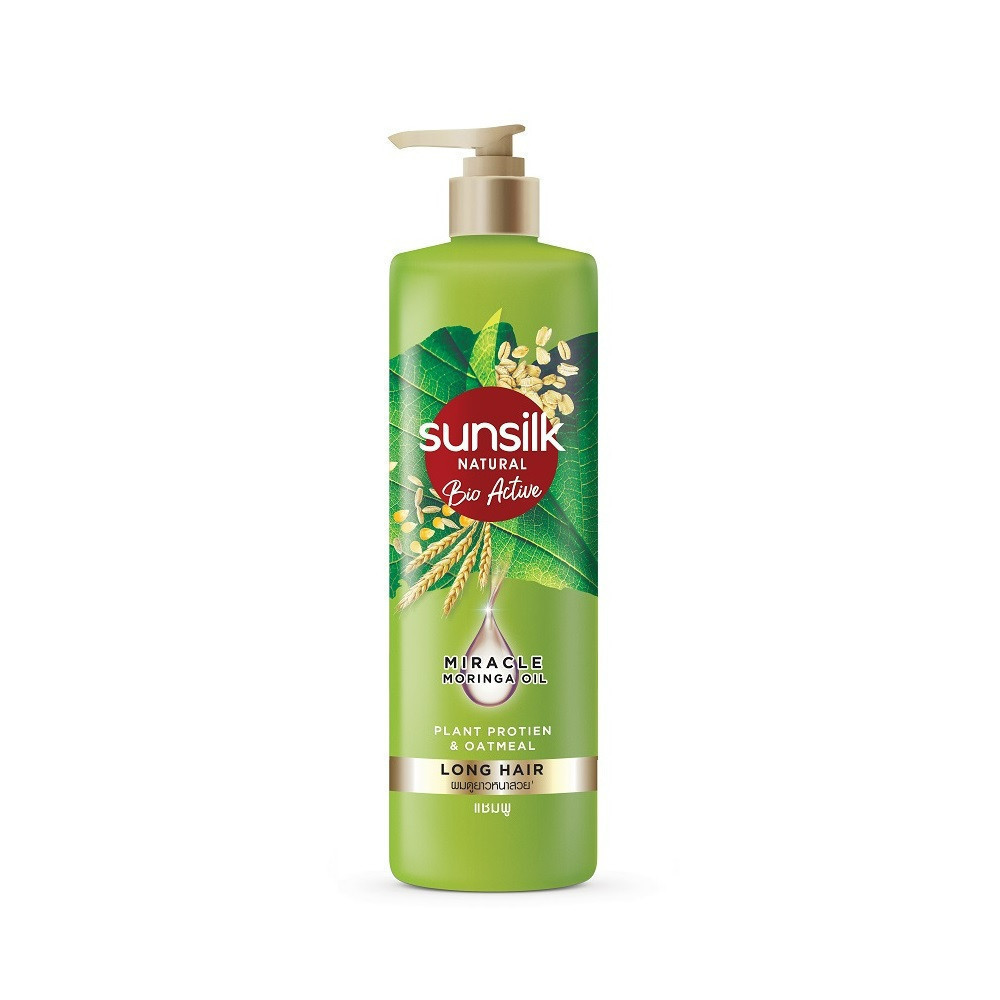 Sunsilk Shampoo Bio Activeplantprotien&Oat 380 ML ซันซิล แชมพู เนเชอรัล ไบโอ แอคทีฟ น้ำมันโมริงก้าและแพลนท์โปรตีนโอ้ตมิล 380 มล