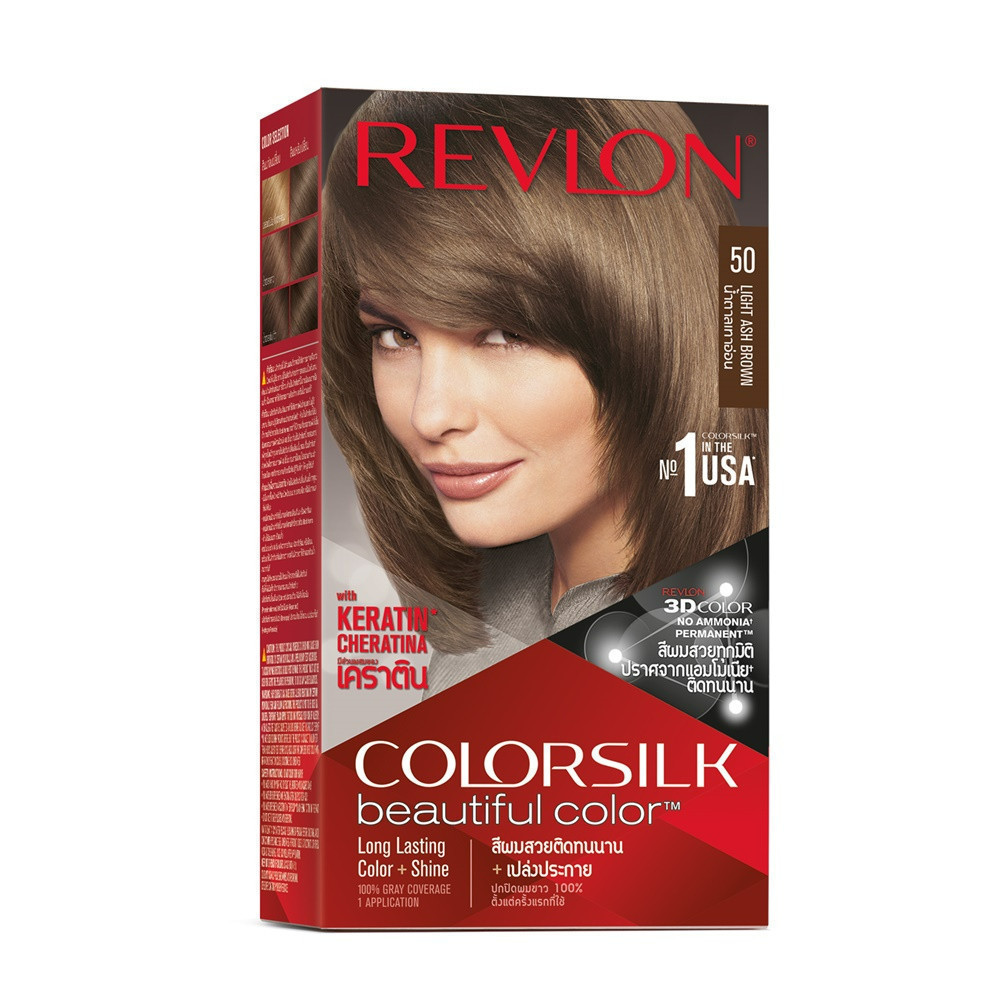 Revlon Colorsilk Beautiful Color Light Ash Brown-50 เรฟลอน คัลเลอร์ซิลค์ บิวตี้ฟูล คัลเลอร์ ไลท์ แอช บราวน์