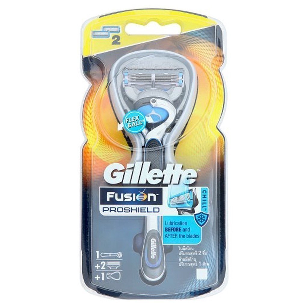 Gillette ยิลเลตต์ ด้ามมีดโกนหนวดฟิวชั่นโปรชิลดชิลล์ 1ด้าม ใบมีดโกน 2ชิ้น