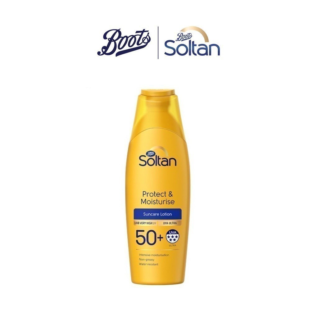 BOOTS SOLTAN โซลแทน โพรเท็ค แอนด์ มอยส์เจอร์ไรซ์ ซันแคร์ โลชั่น ยูวีบี เวรี่ ไฮ เอสพีเอฟ 50+ 200 มล.