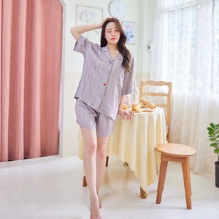 ชุดนอน Muslin pajamas [ โค้ด MUSSEP65 ลด 65 ฿] ชุดนอนผ้าเยื่อไผ่ ผ้านุ่ม ใส่สบาย (รุ่น A434)