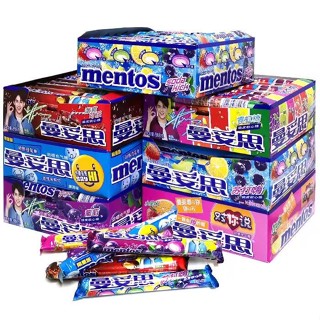 ✲๑Mentos เคี้ยวพองน้ำตาล 37g * 15 mint cola รสผลไม้เด็ก soft candy กรอบนุ่มลูกปัดหัวใจ