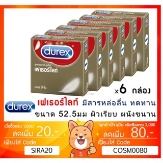 ลดเพิ่ม 8% 🔥Durex Fetherlite ถุงยางอนามัยดูเร็กซ์ เฟเธอร์ไลท์ ของแท้ 100% [x6 กล่องเล็ก]